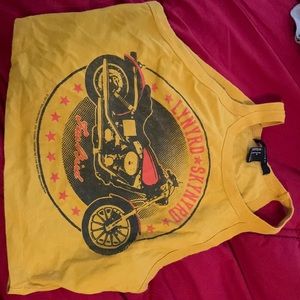 Crop top, got it at Forever 21, burnt yellow color, good condition